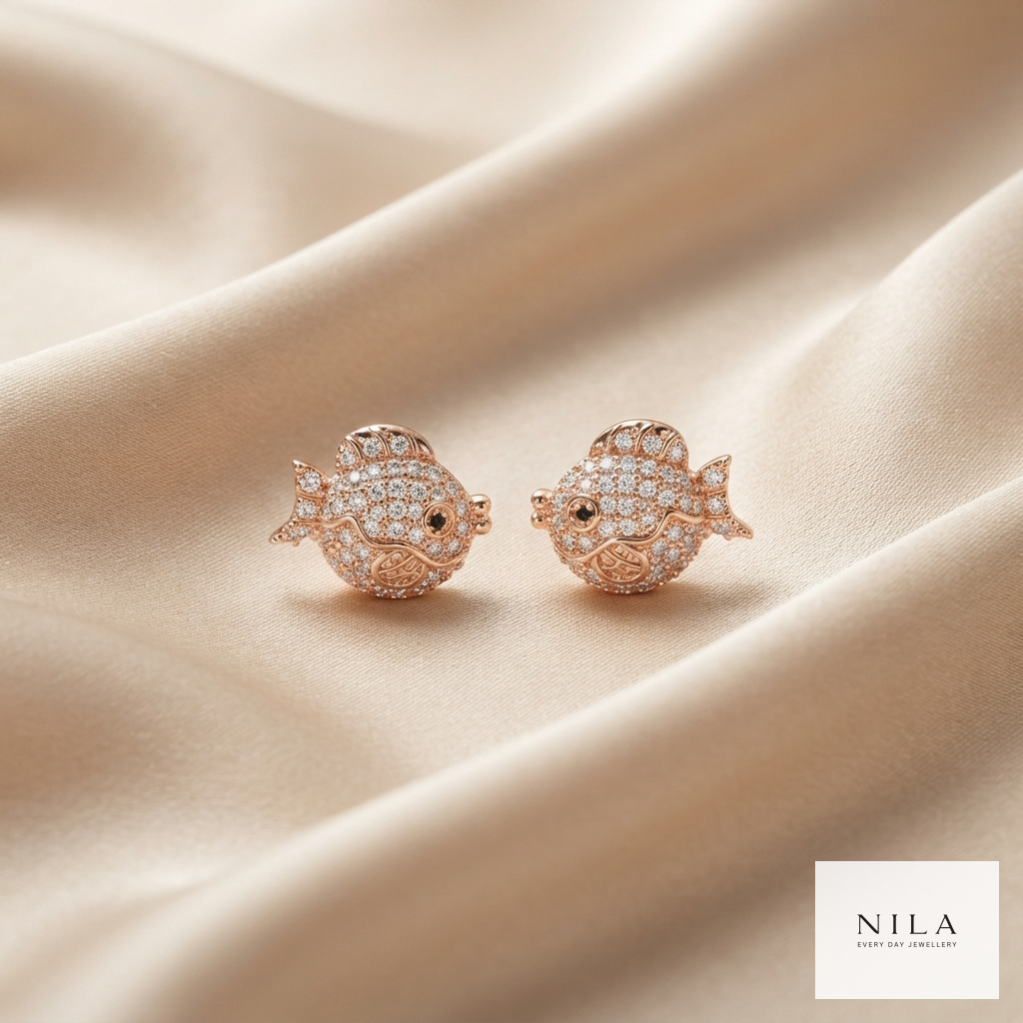 Aurelia Fish Pavé Studs