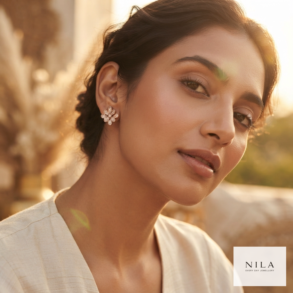 Blossom Pavé Stud Earrings