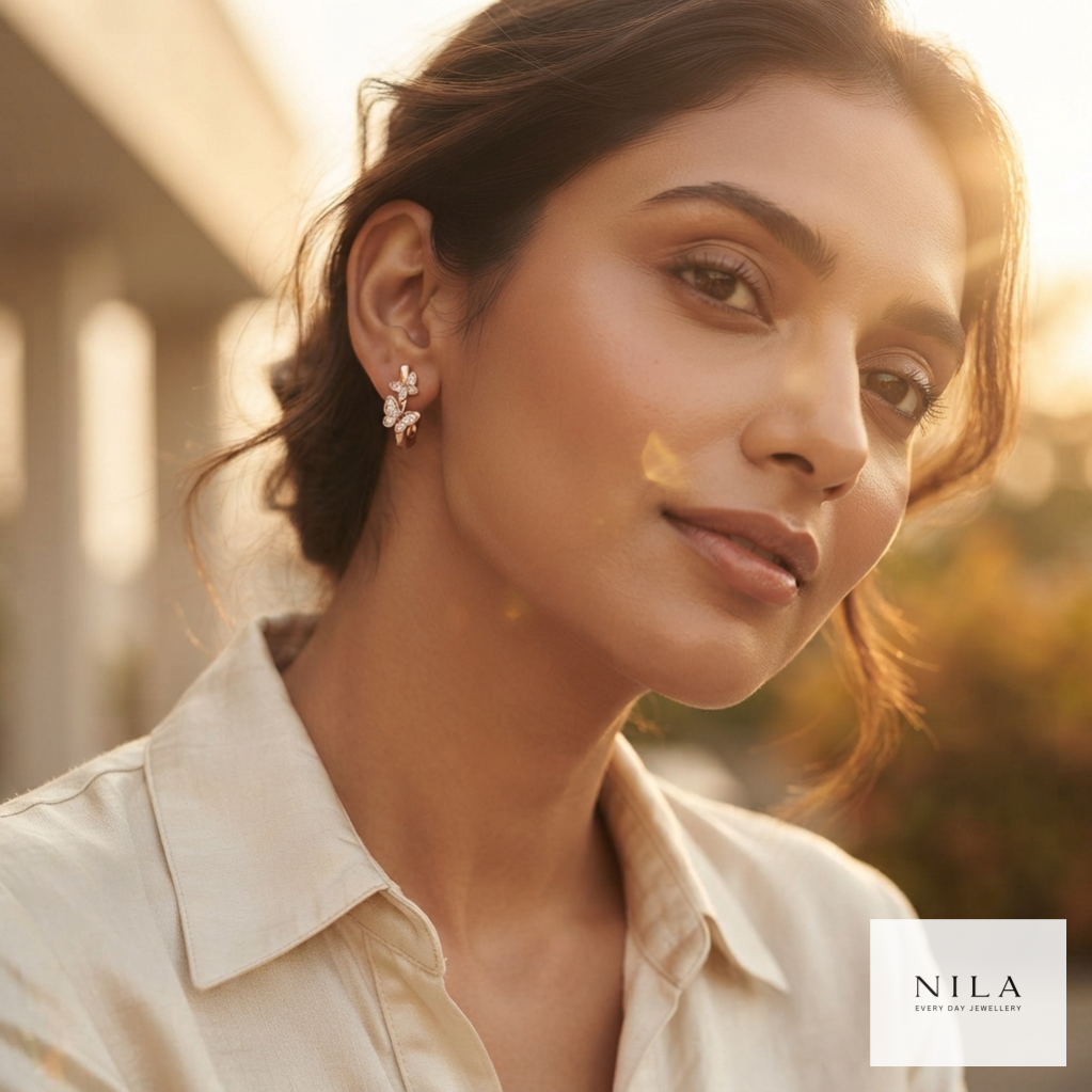Golden Monarch Pavé Hoops